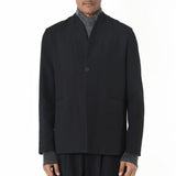 Regular Fit Linen/Wool Jacket Black