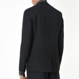 Regular Fit Linen/Wool Jacket Black