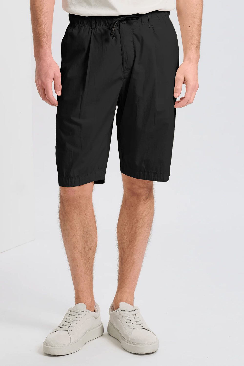 Regular Fit Cotton Jogger Bermuda Shorts Black