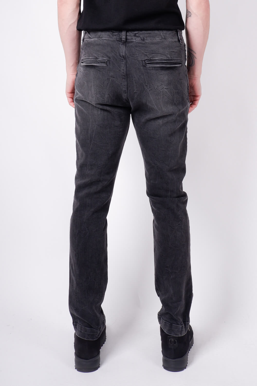 Regular Fit Distressed Jean Charcoal