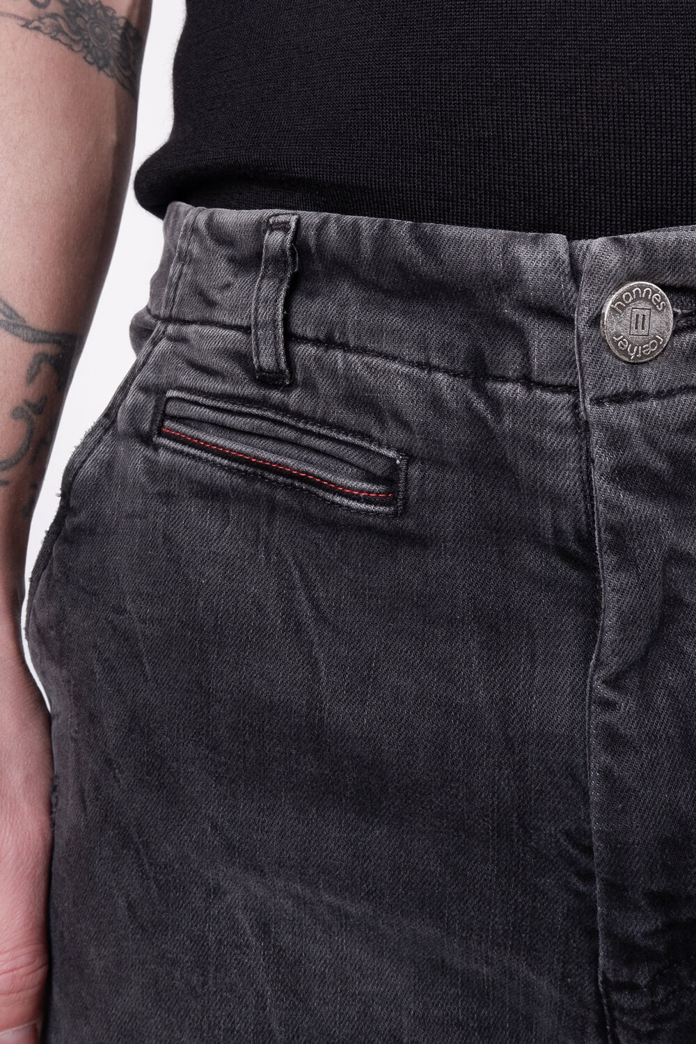 Regular Fit Distressed Jean Charcoal