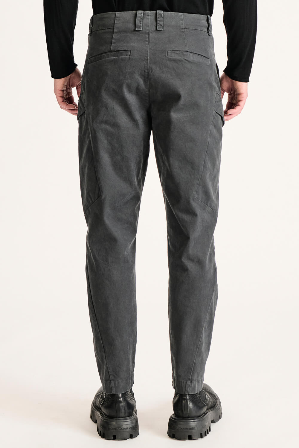 Regular Fit Stretch Cotton Cargo Trousers Charcoal