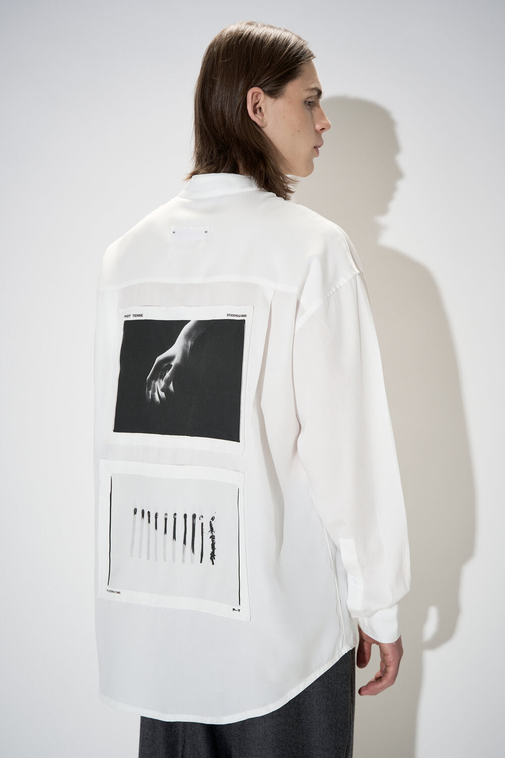 Relaxed Fit Embroidered Back Logo Shirt White