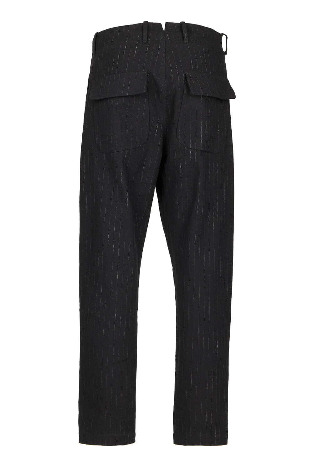 Relaxed Fit Wool Cotton Blend Trouser Black
