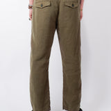 Relaxed Fit Linen Trouser Army Green