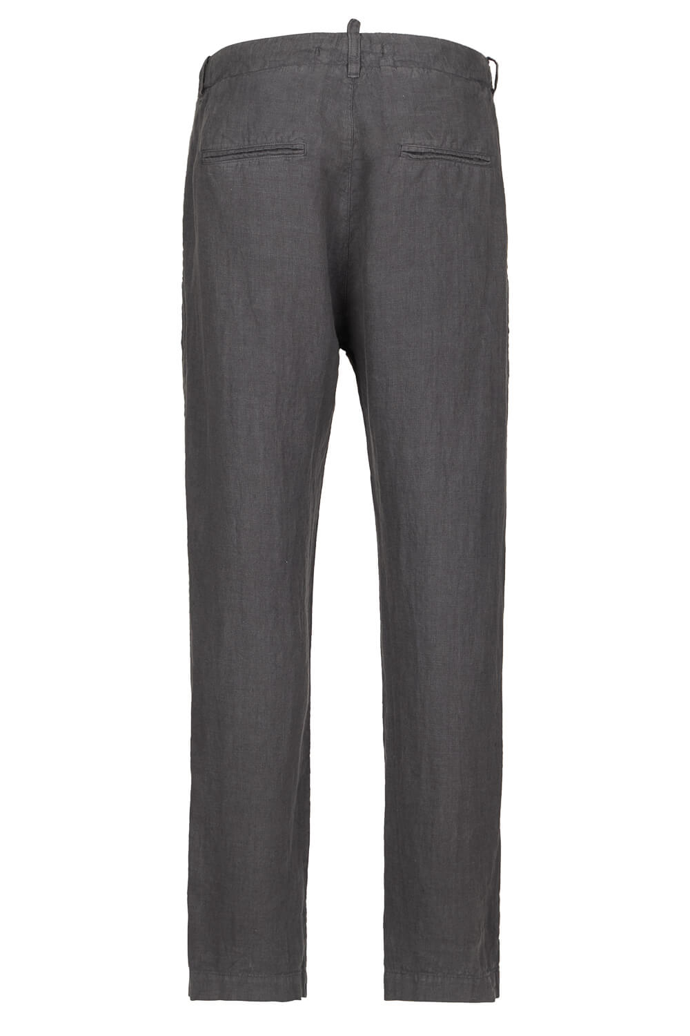 Relaxed Fit Linen Trousers Dark Grey