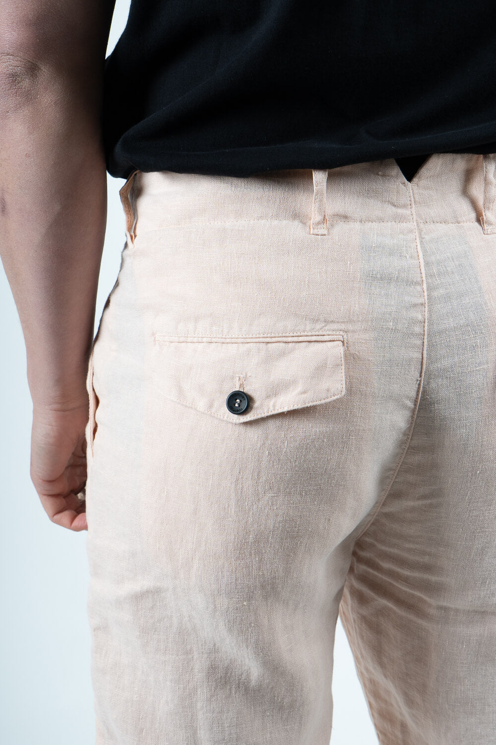 Relaxed Fit Linen Trousers Pink