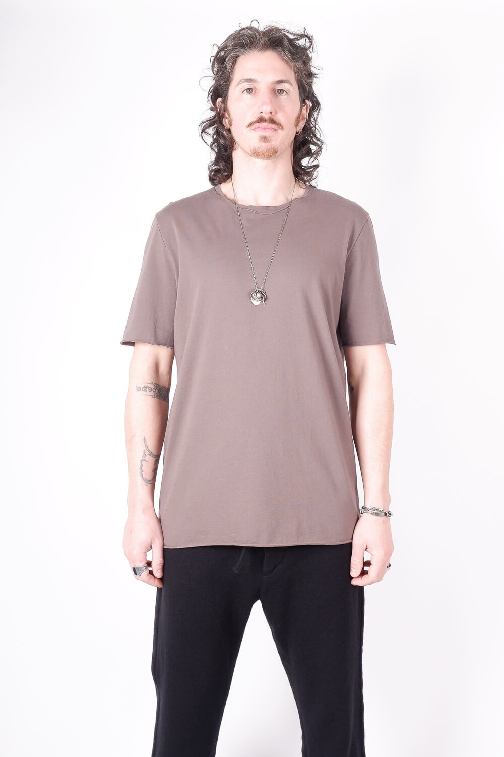 Raw Finish Regular Fit T-Shirt Mud