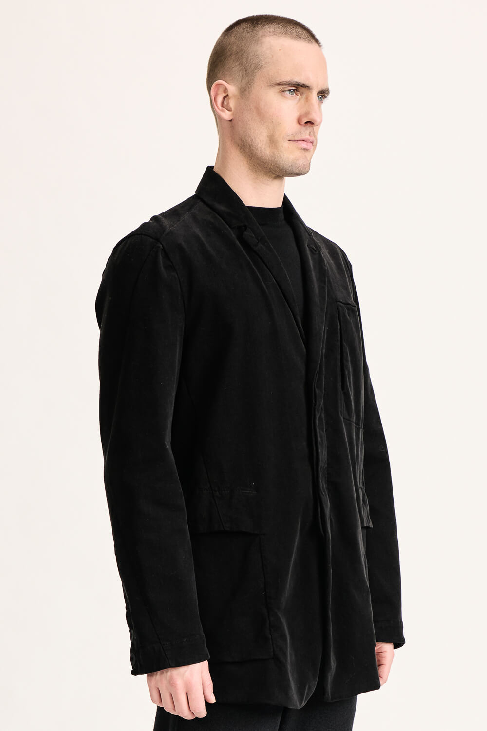 Relaxed Fit Tencel/Modal Blazer/Jacket Black