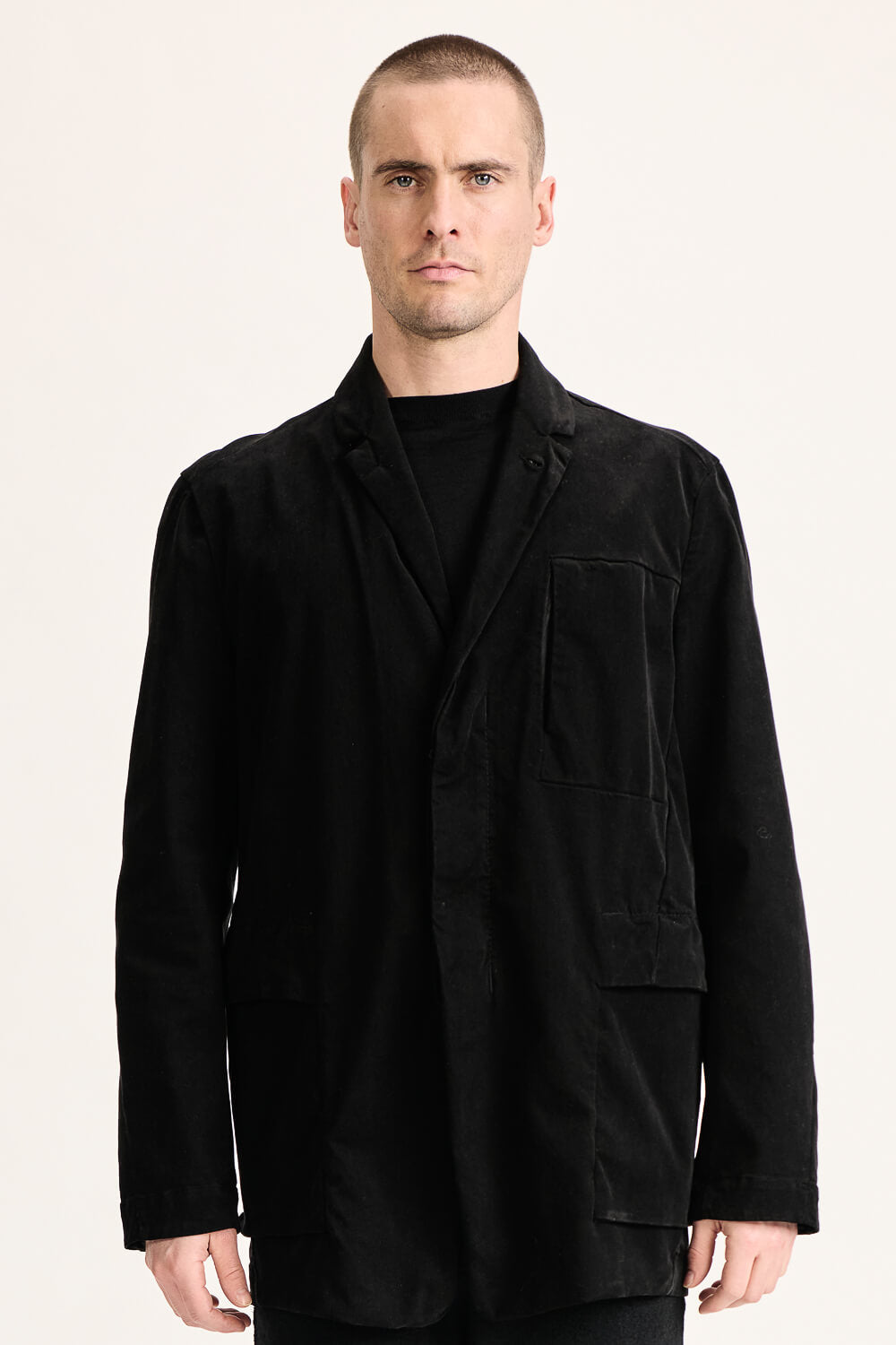Relaxed Fit Tencel/Modal Blazer/Jacket Black