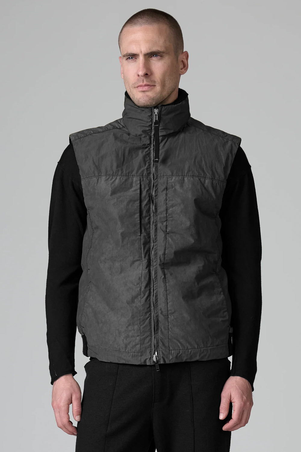 Reversible Gilet W/ Wool Inserts Charcoal