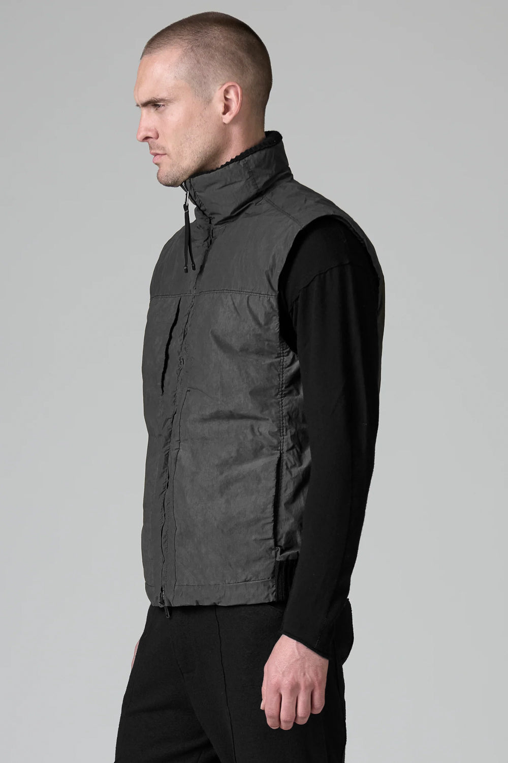 Reversible Gilet W/ Wool Inserts Charcoal