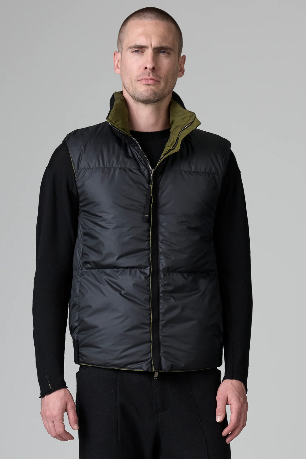 Reversible Gilet W/ Wool Inserts Charcoal