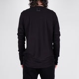 Ribbed Cotton L/S T-Shirt Black