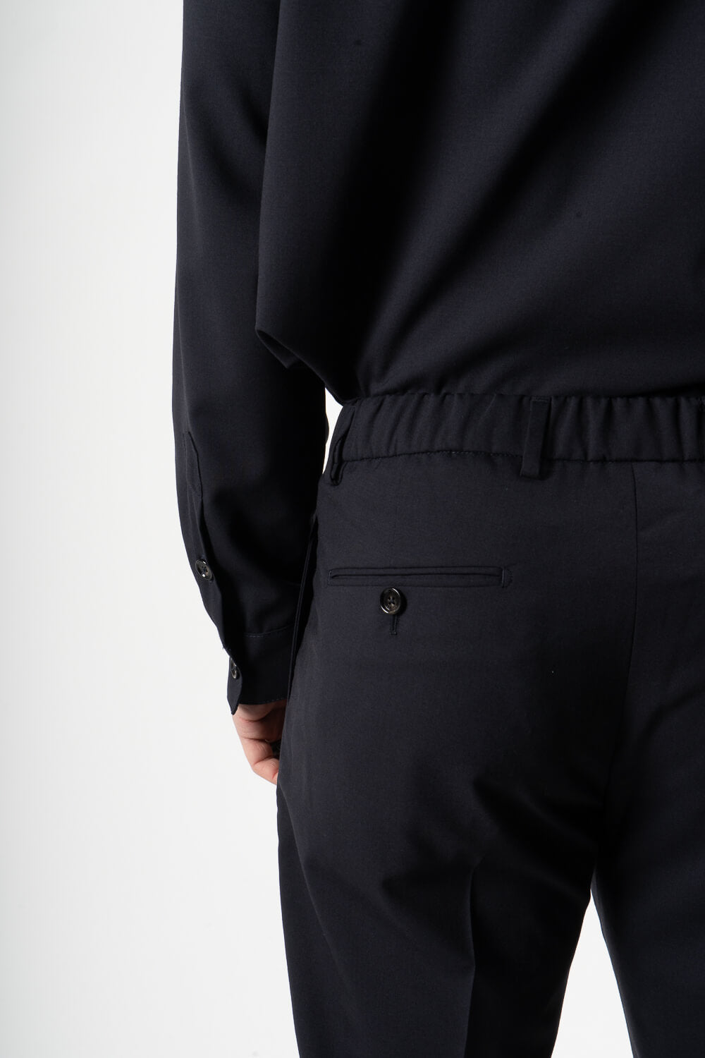 Riccardo Drawstring Regular Fit Trousers Navy