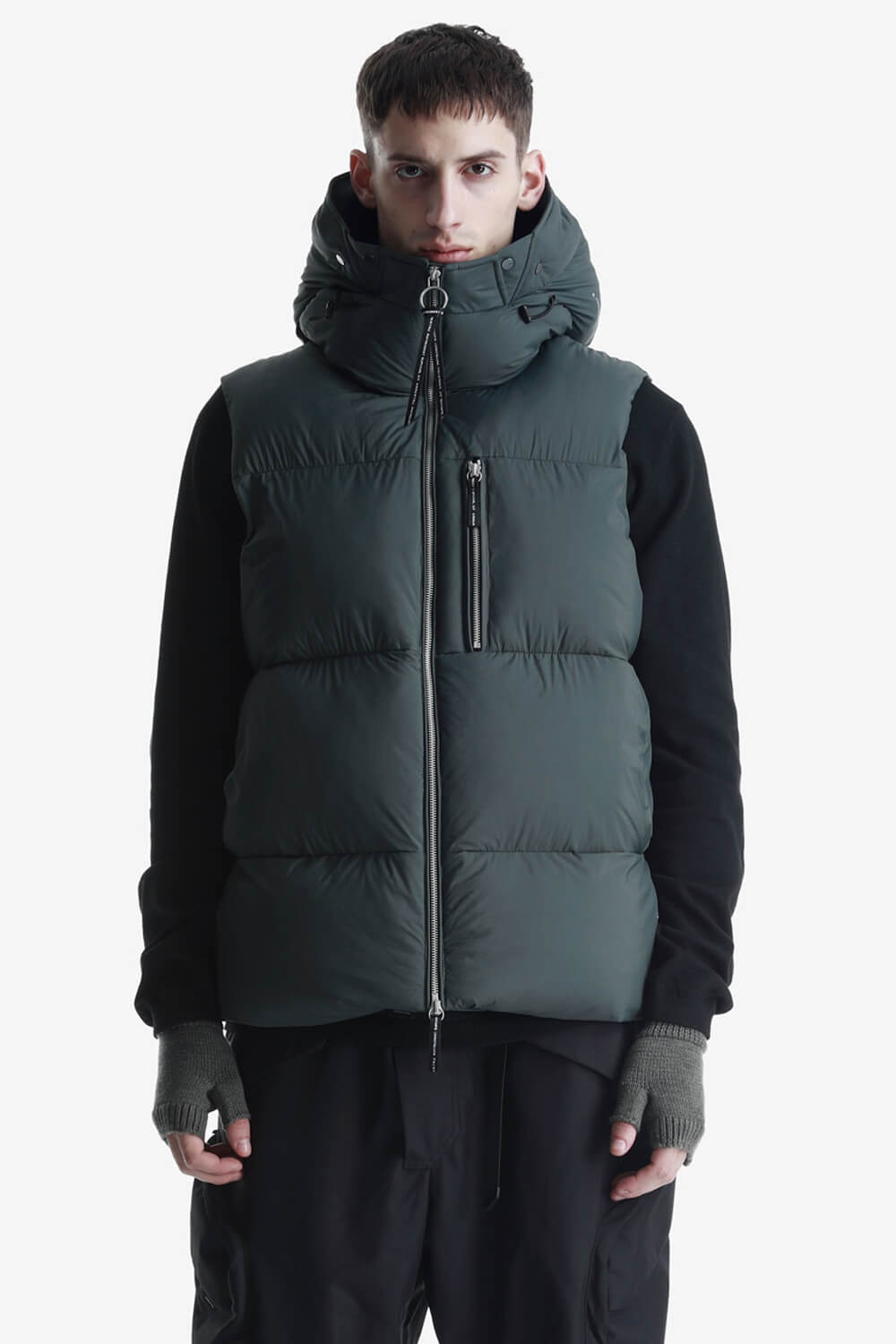 Rook Puffer Gilet Khaki Green