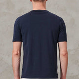 Round Neck Cotton T-Shirt Blue
