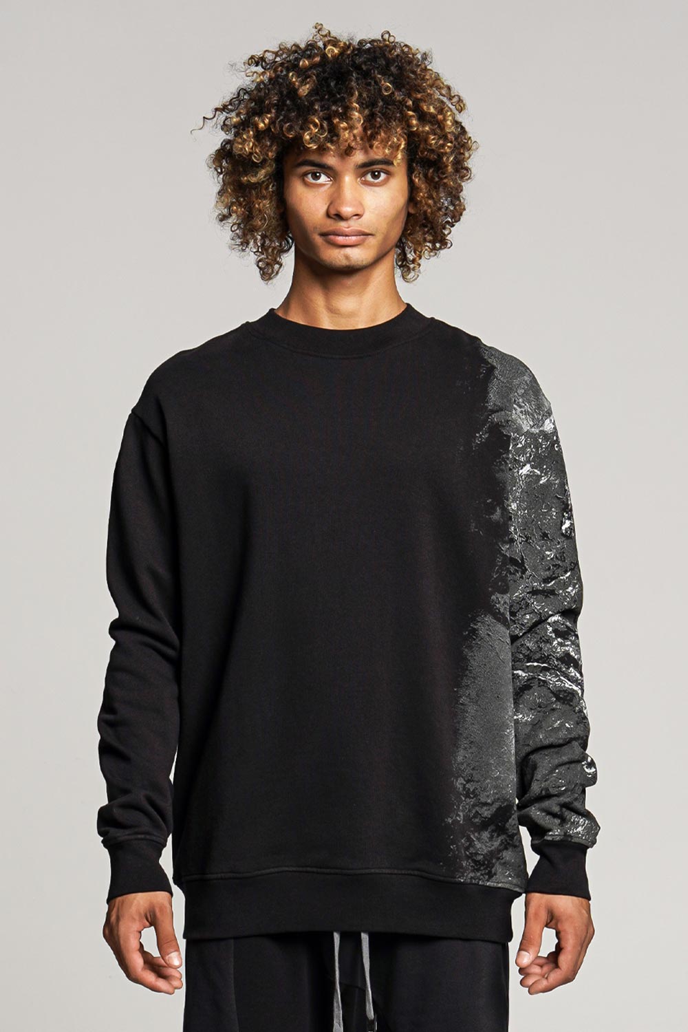 Side Print Sweatshirt Black