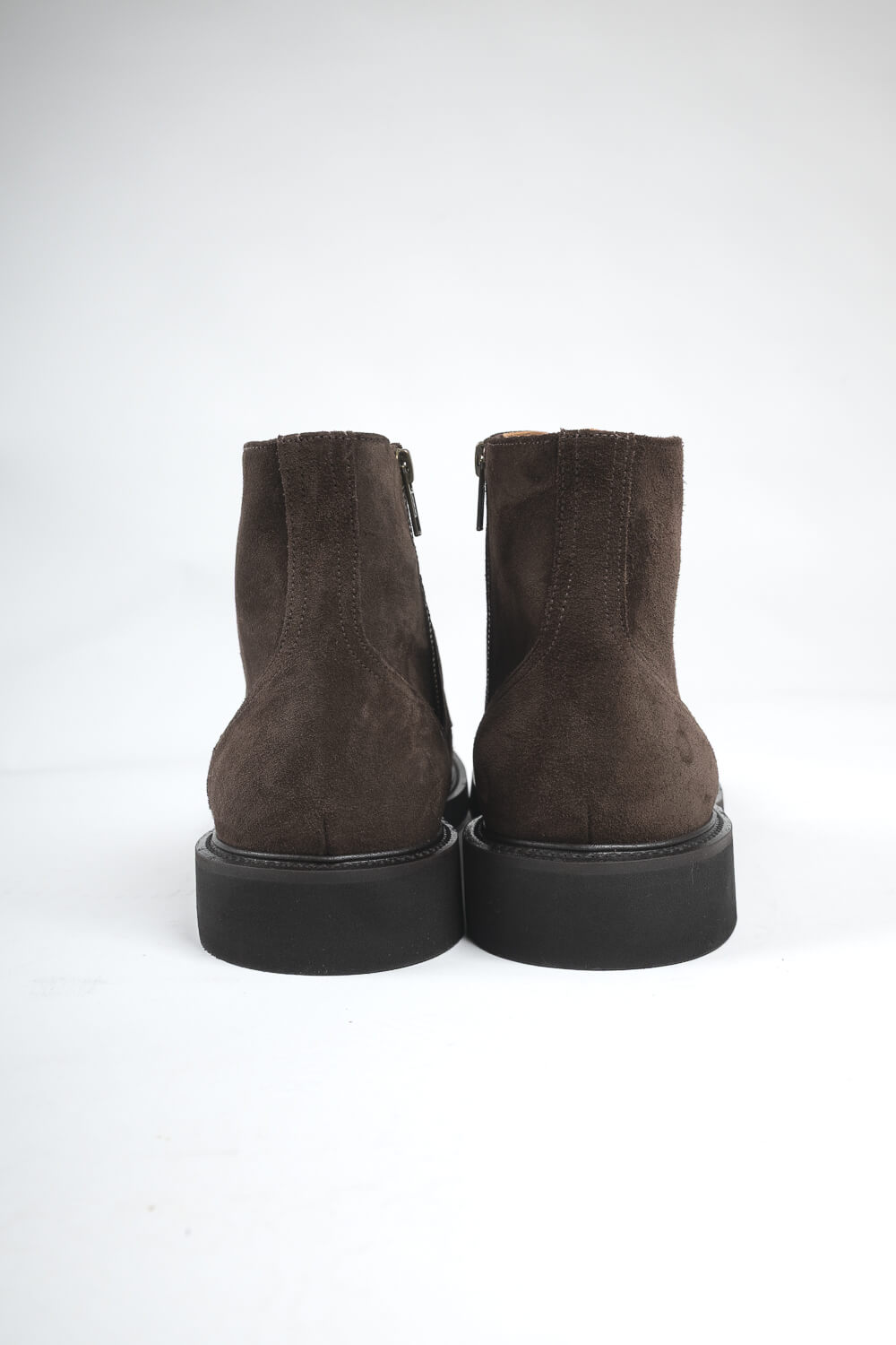 Side Zip Italian Suede Boot Brown