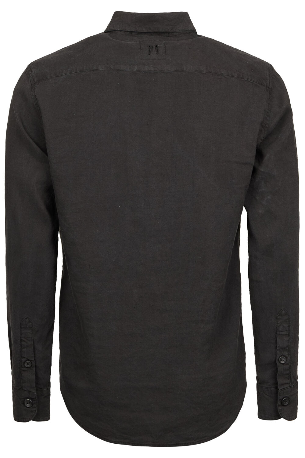 Silk/Linen Button-Up Shirt Black