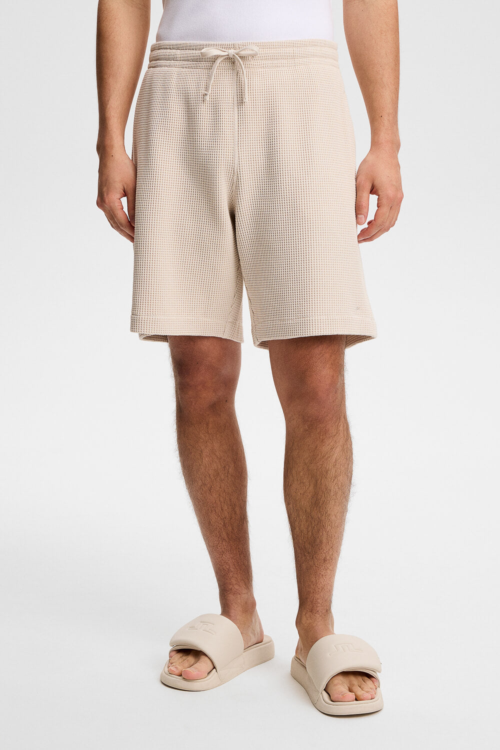 Simon Waffle Shorts Cream