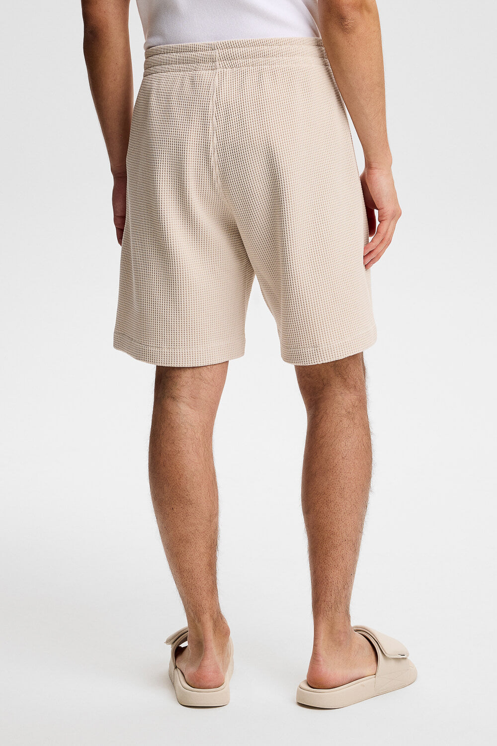 Simon Waffle Shorts Cream