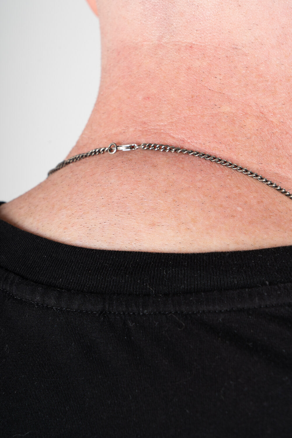 Source Necklace Silver W/ Black Diamonds Detail