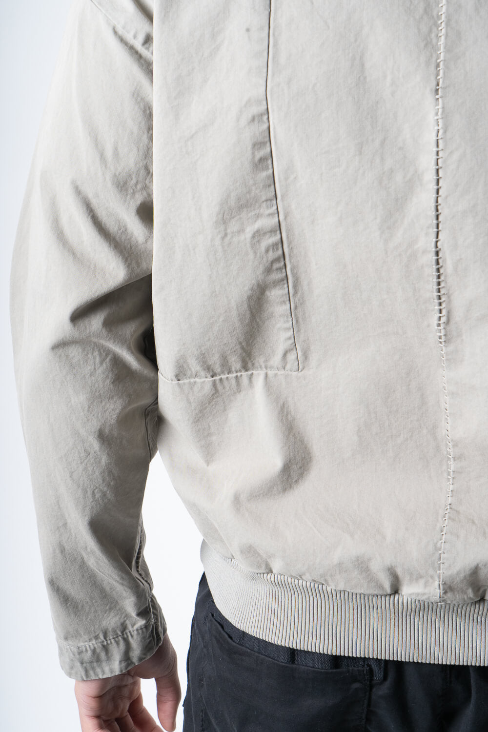 Stitch Detail Zip-Up Hooded Jacket Dark Sand