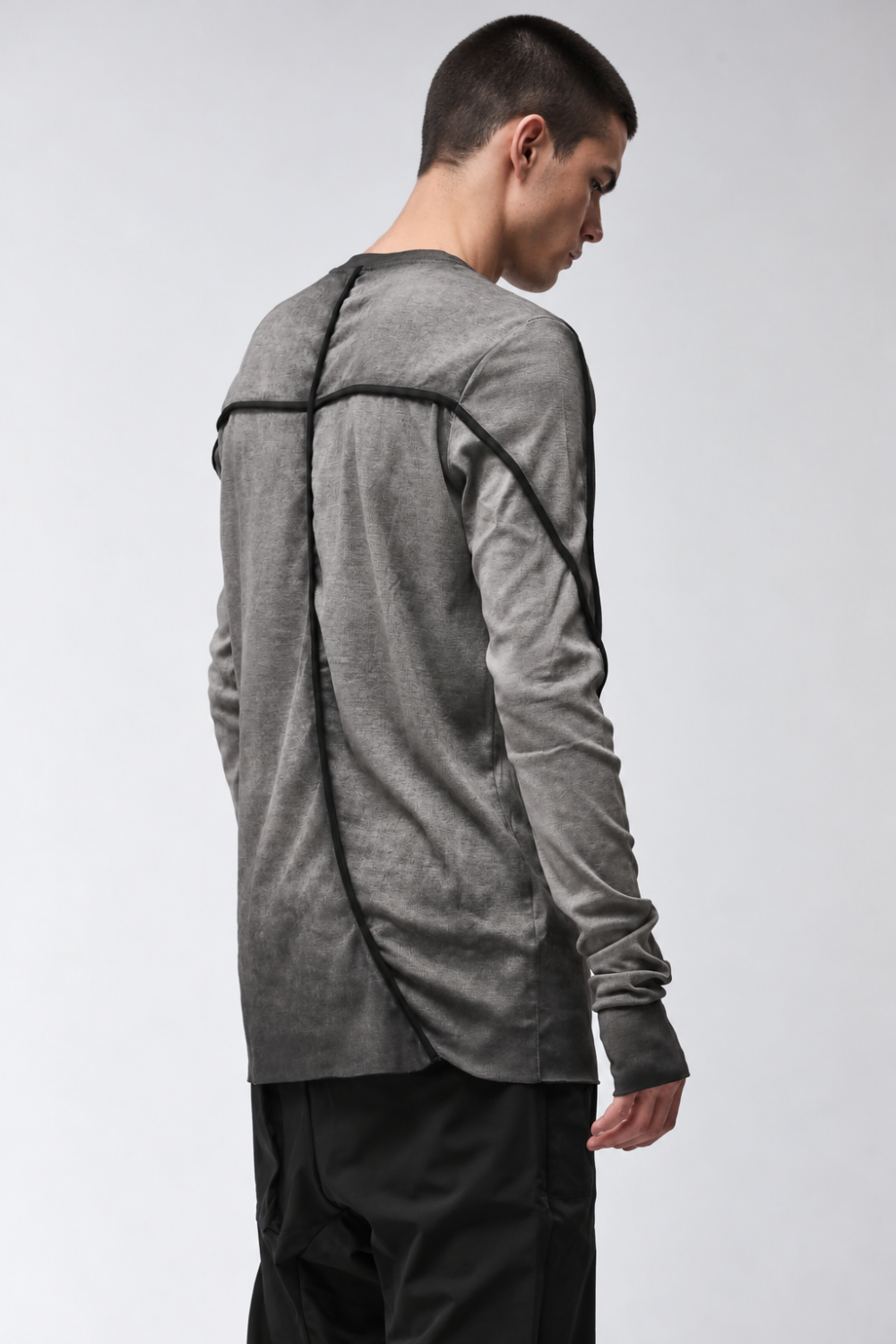 M TS 960 Cotton Blend Long-Sleeve T-Shirt W/ Thumbhole Detail Grey