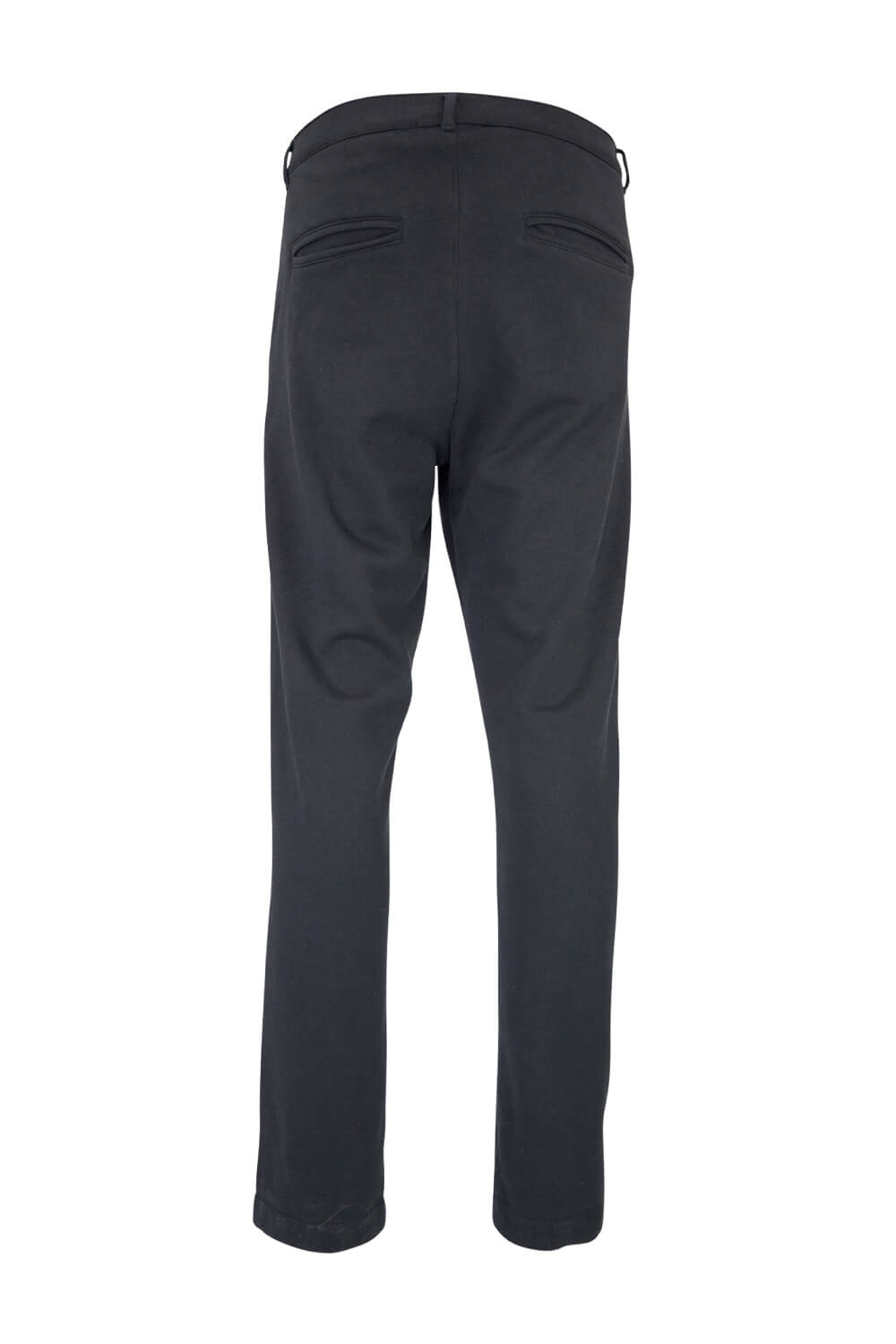 Straight Fit Jersey Cotton Trousers Black