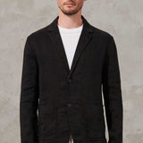 Stretch Linen Regular Fit Jacket Black