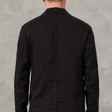 Stretch Linen Regular Fit Jacket Black