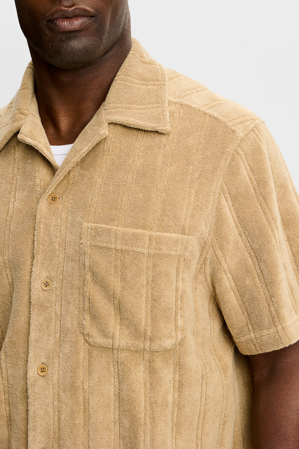 Ted Stripe Terry Shirt Camel