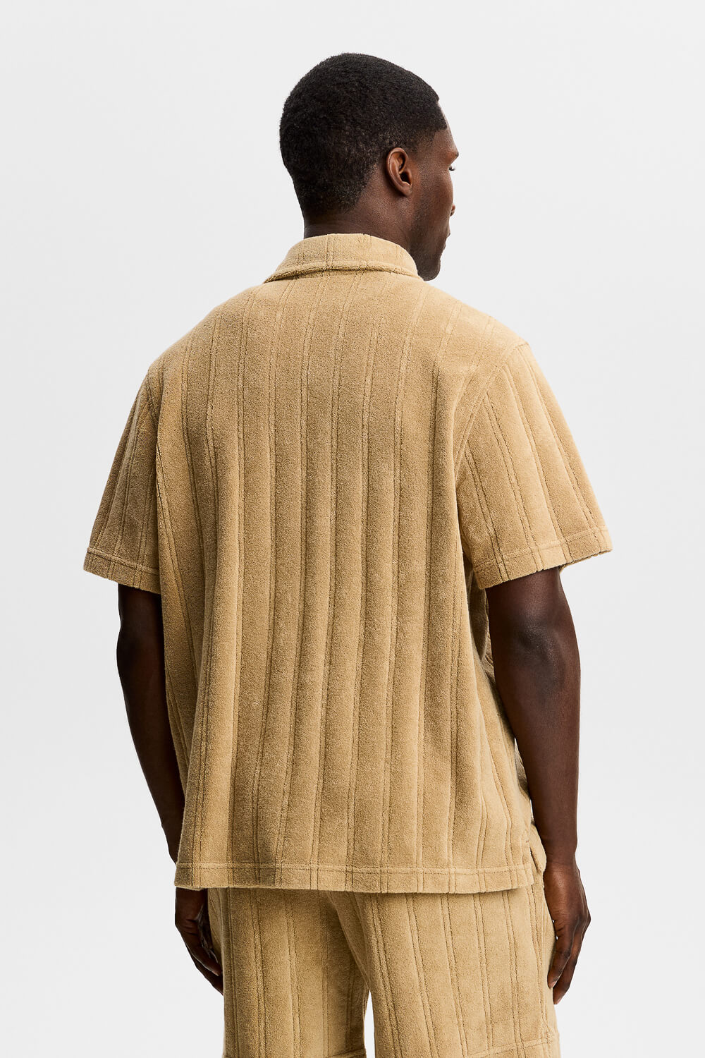 Ted Stripe Terry Shirt Camel