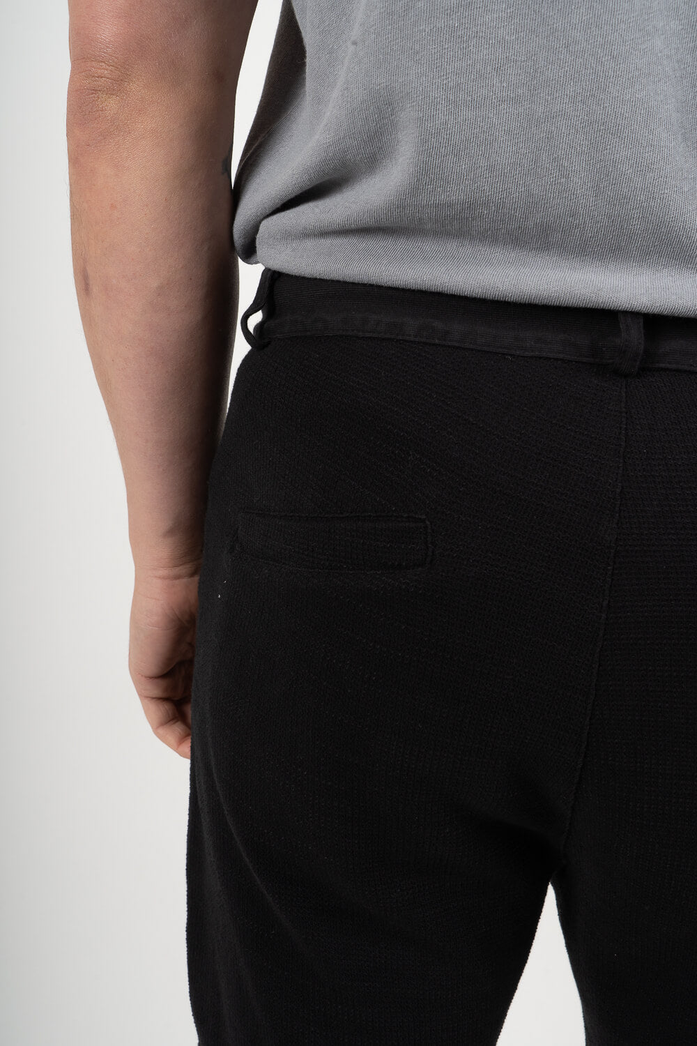 Textured Cotton Shorts Black