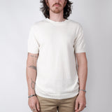 Textured Cotton T-Shirt Cream