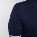 Textured Cotton T-Shirt Navy