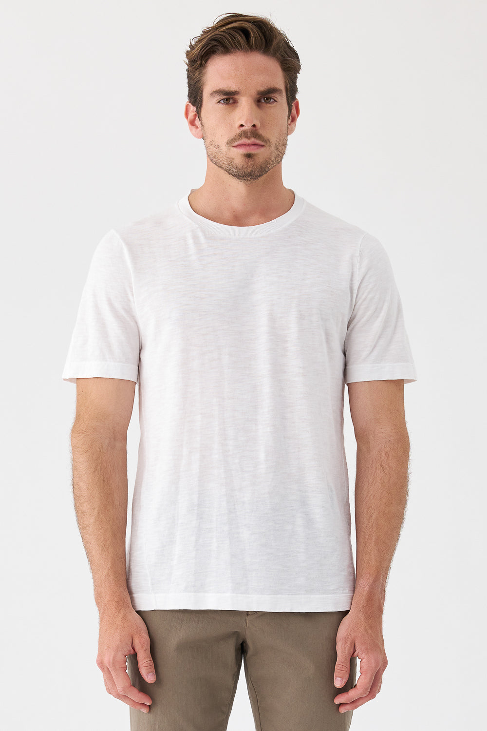 Textured Detail Cotton T-Shirt White