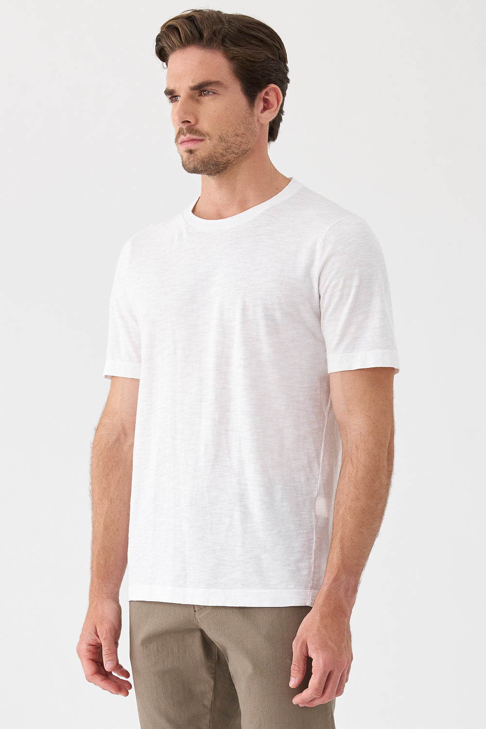 Textured Detail Cotton T-Shirt White