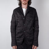 Textured Design Linen Jacket Black