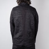 Textured Design Linen Jacket Black