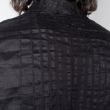 Textured Design Linen Jacket Black