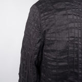 Textured Design Linen Jacket Black