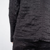 Textured Design Linen Jacket Black