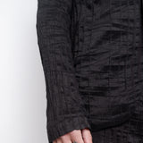 Textured Design Linen Jacket Black