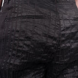 Textured Design Linen Trouser Black