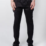 Textured Design Linen Trouser Black