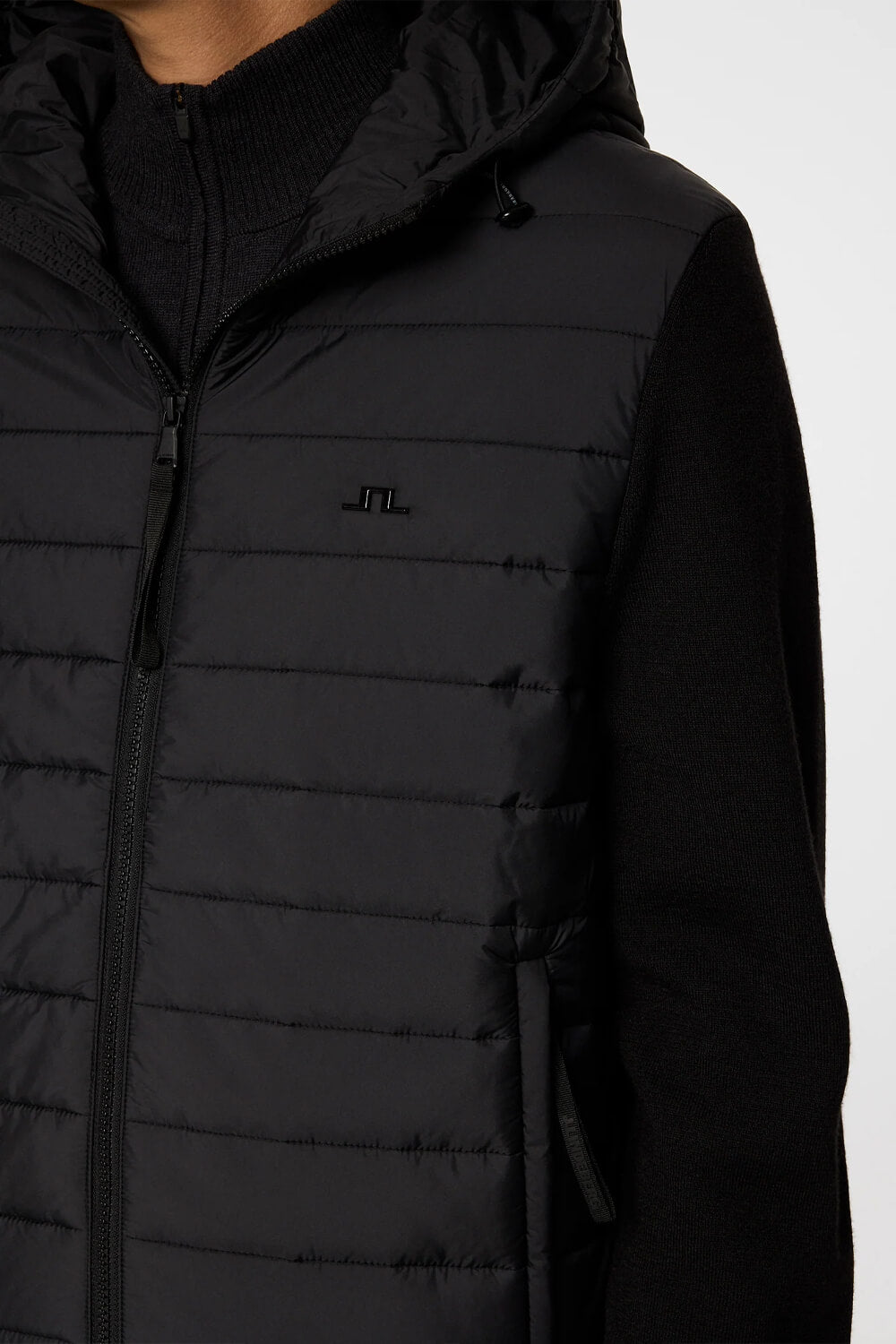 Thorn Hood Knit Hybrid Jacket Black