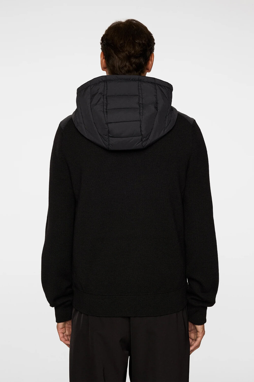 Thorn Hood Knit Hybrid Jacket Black