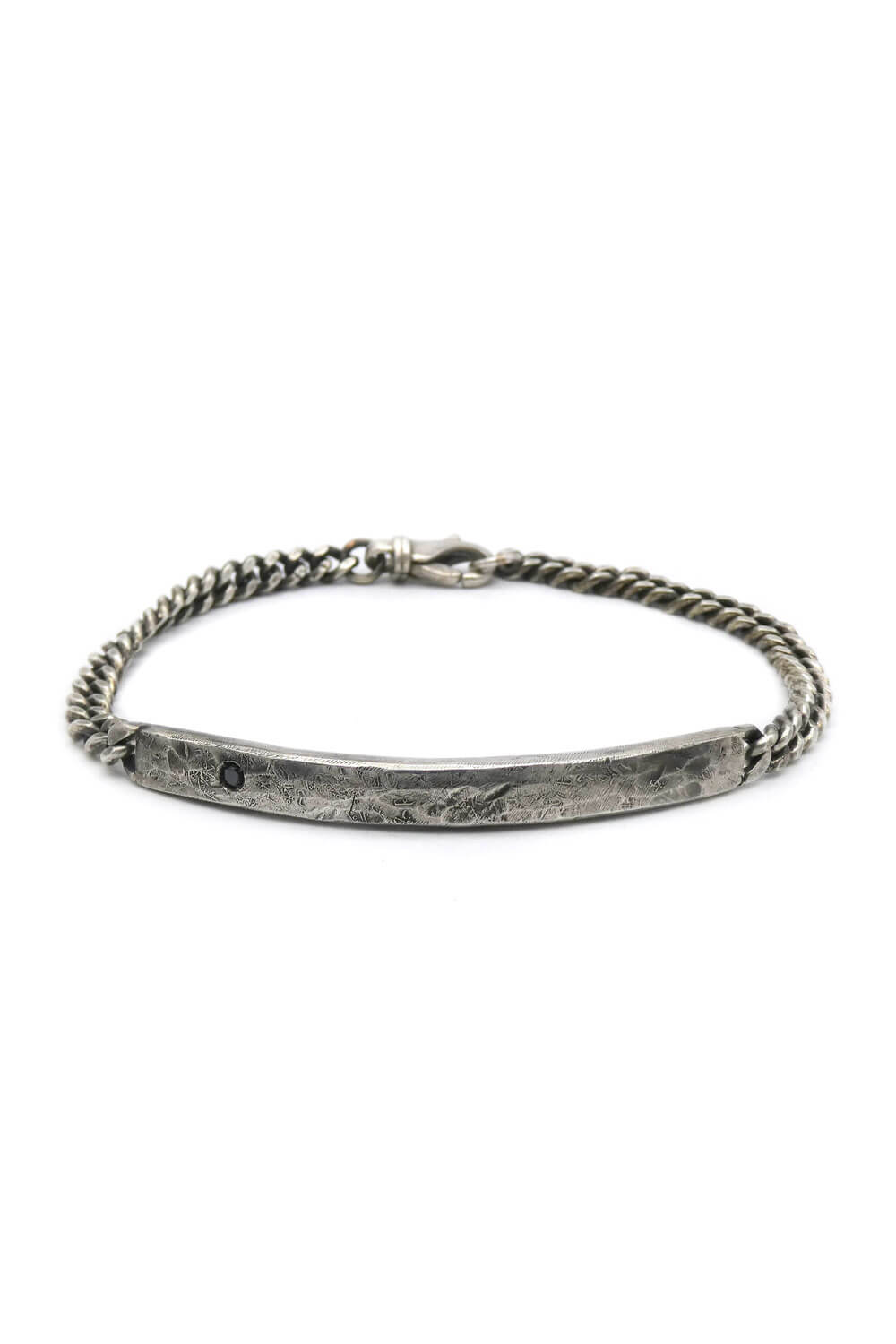 Time Scar Bracelet Silver W/ Black Diamond Detail